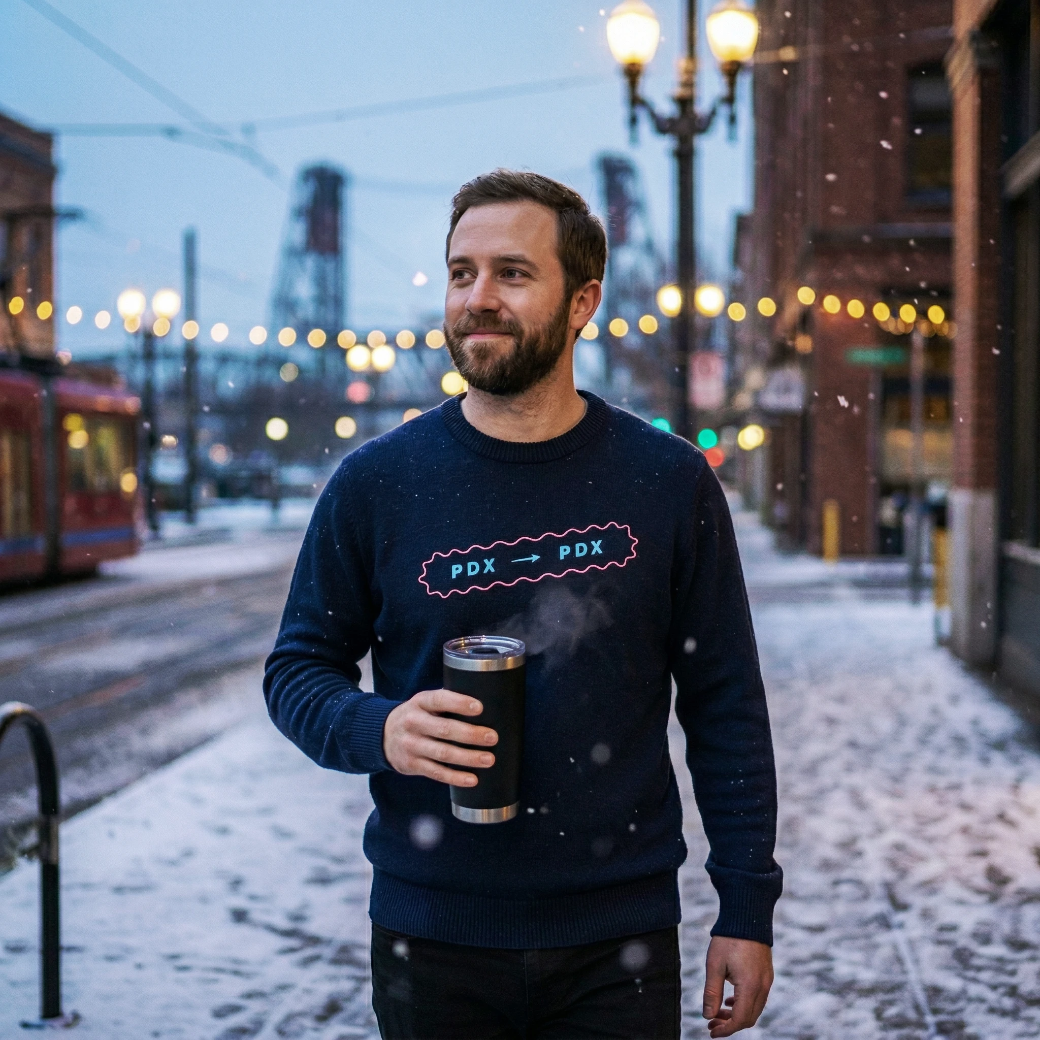 Portland Winter Staycation sweater mockup